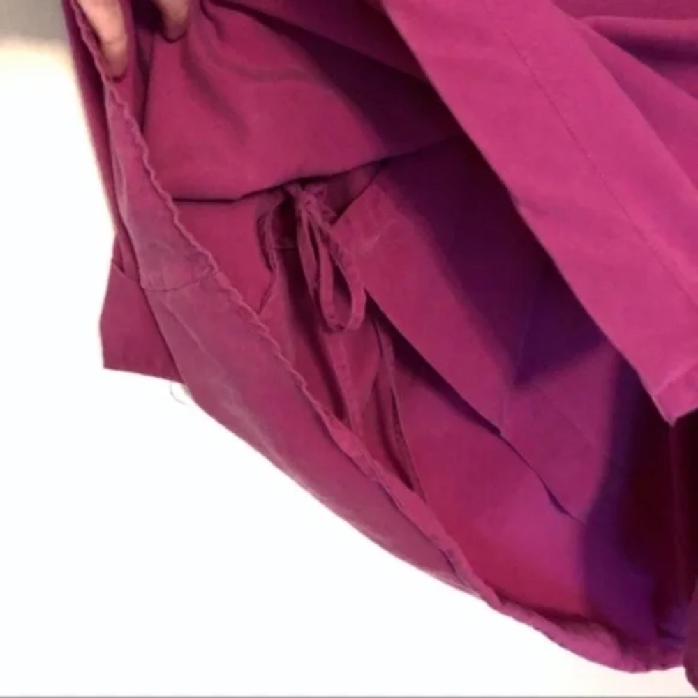 Soft Surroundings Collared Wrap Blouse Magenta - Picture 5 of 7